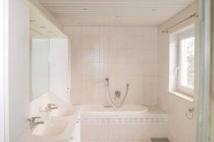 Tageslichtbad mit Wanne und Dusche